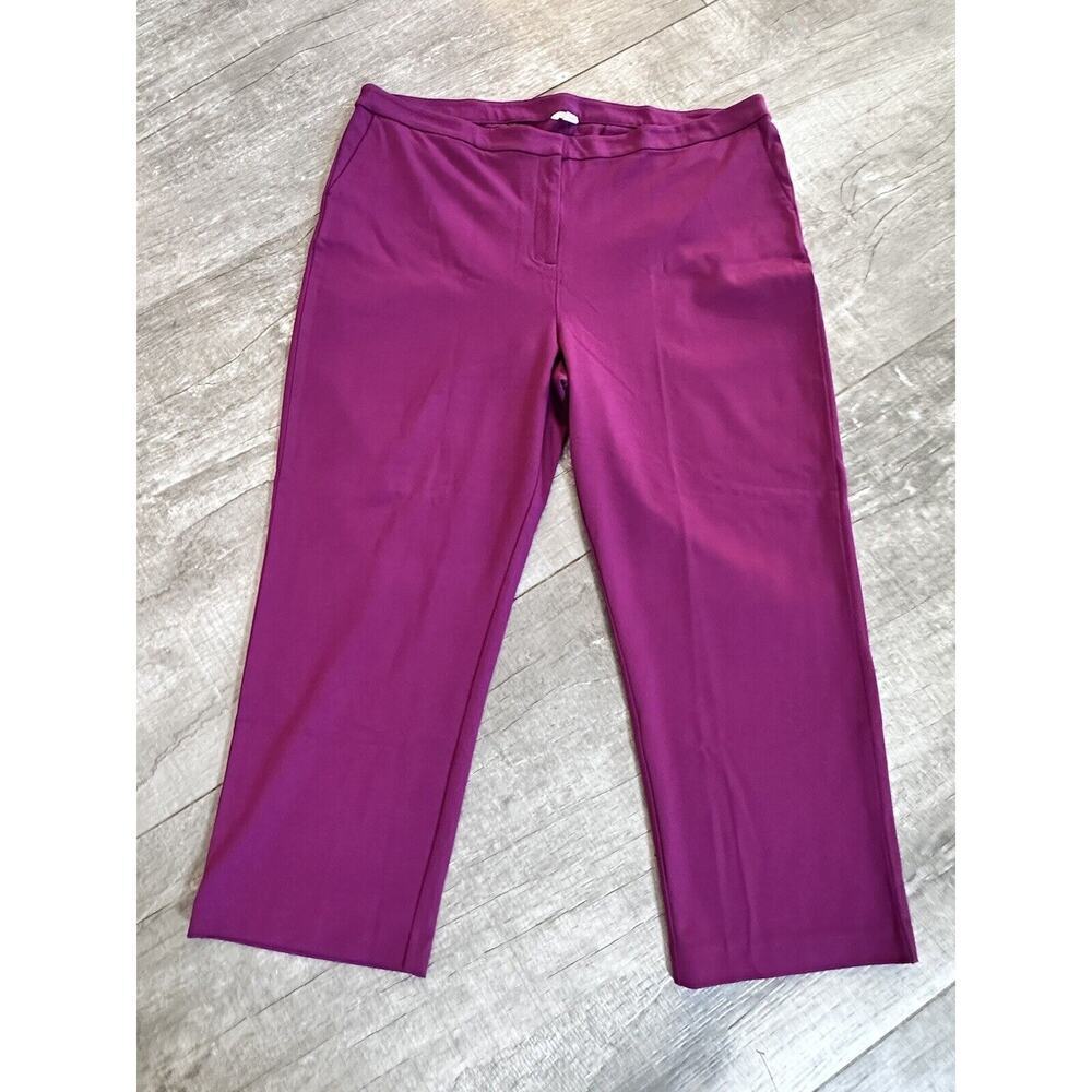 J.Crew Women's High-Waisted Stretch Slack Pants Plus size 24 Berry Color NWOT
